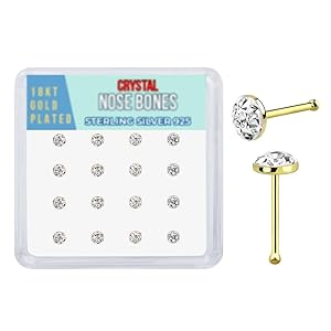 Amazon.com: Luxe Modz 22 Gauge 18K Gold Plated Nose Bone Pin